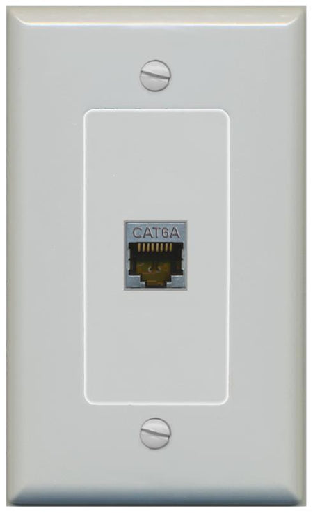 RiteAV CAT 6A 1 Port Shielded Cat6a Wall Plate 1 Gang Decorative - 1 Gang [Gray/Gray]