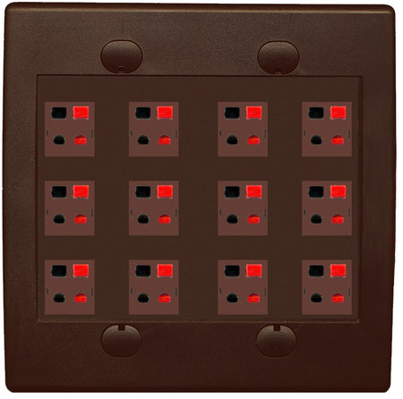 RiteAV 12 Port Speaker Jack Dual Gang Wall Plate for Home Theater - Flat Style 2 Gang [Brown/Brown]