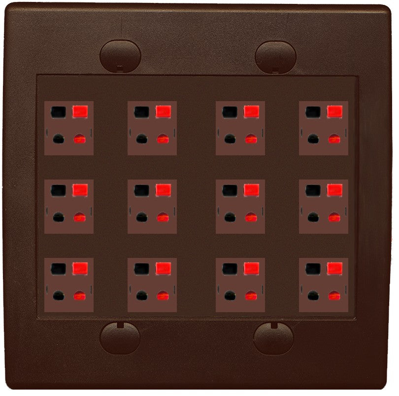 RiteAV 12 Port Speaker Jack Dual Gang Wall Plate for Home Theater - Flat Style 2 Gang [Brown/Brown]