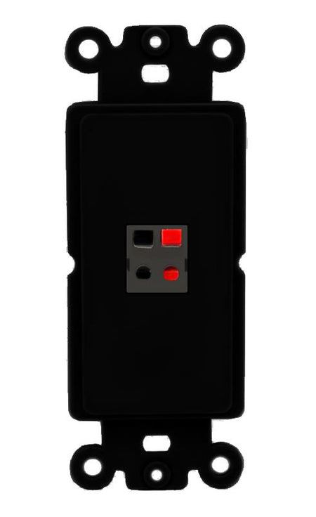 RiteAV 1 Port Speaker Wire Plug Jack Wall Plate - Rocker [Black/Black]