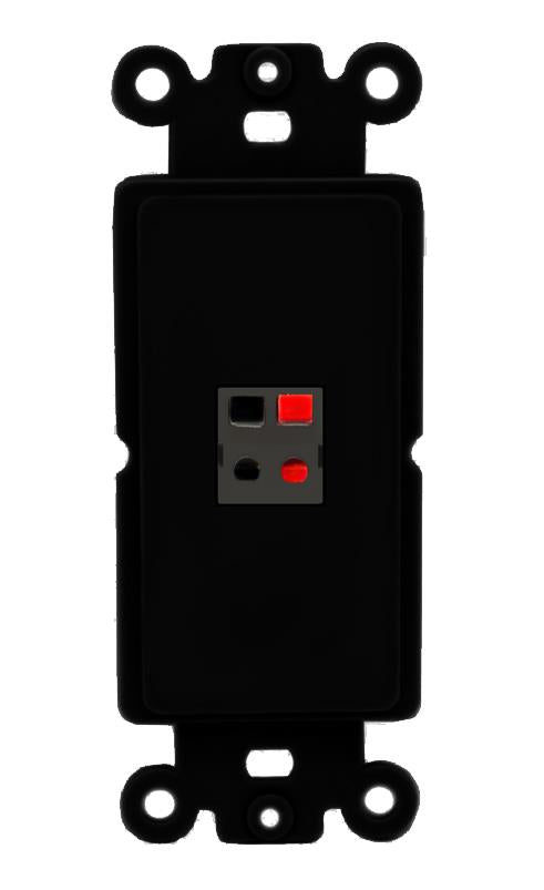 RiteAV 1 Port Speaker Wire Plug Jack Wall Plate - Rocker [Black/Black]