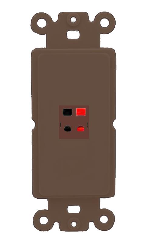 RiteAV 1 Port Speaker Wire Plug Jack Wall Plate - Rocker [Brown/Brown]
