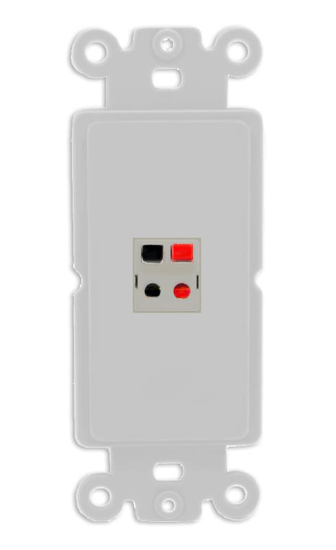 RiteAV 1 Port Speaker Wire Plug Jack Wall Plate - Rocker [Gray/Gray]
