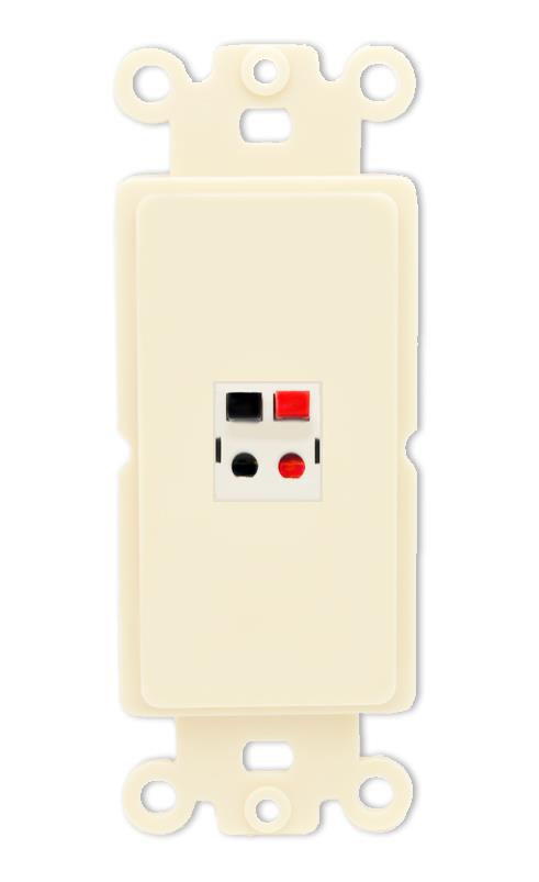 RiteAV 1 Port Speaker Wire Plug Jack Wall Plate - Rocker [Light-Almond]