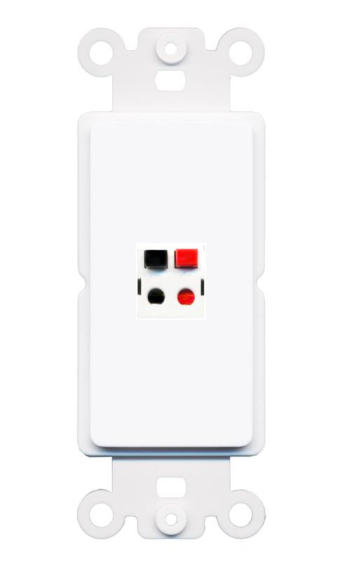 RiteAV 1 Port Speaker Wire Plug Jack Wall Plate - Rocker [White]