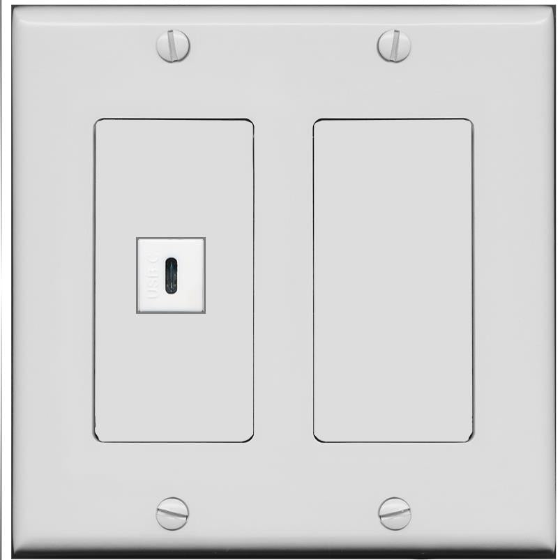 RiteAV USBC Wall Plate - 2 Gang [Gray/Gray]