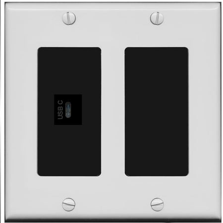 RiteAV USBC Wall Plate - 2 Gang [Gray/Black]