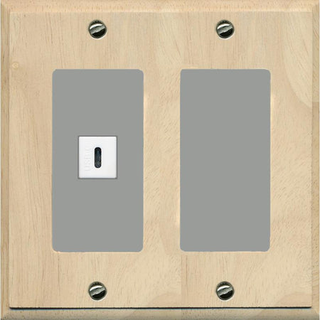 RiteAV USBC Wall Plate - 2 Gang [Wood/Gray]