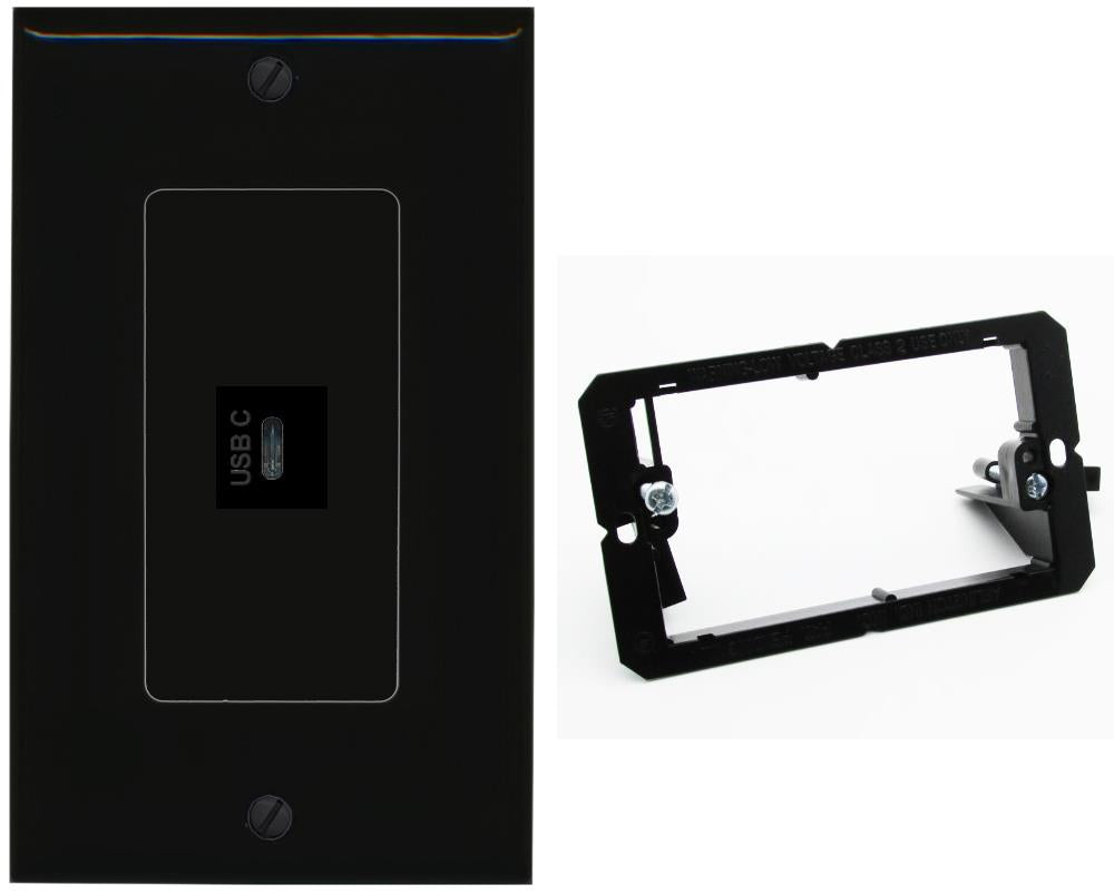 RiteAV USBC Wall Plate - Bracket [Black/Black]