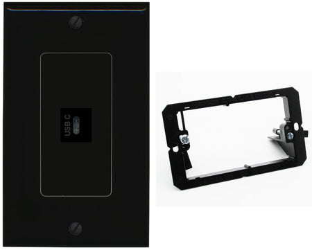 RiteAV USBC Wall Plate - Bracket [Black/Black]