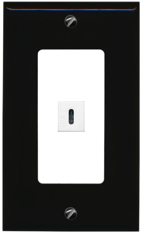 RiteAV USBC Wall Plate - 1 Gang [Black/White]