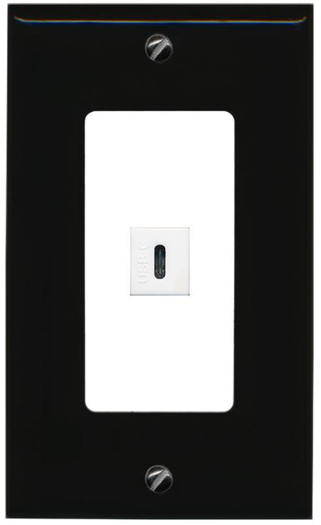 RiteAV USBC Wall Plate - 1 Gang [Black/White]