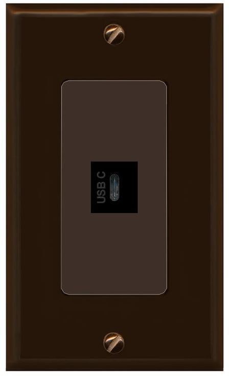 RiteAV USBC Wall Plate - 1 Gang [Brown/Brown]