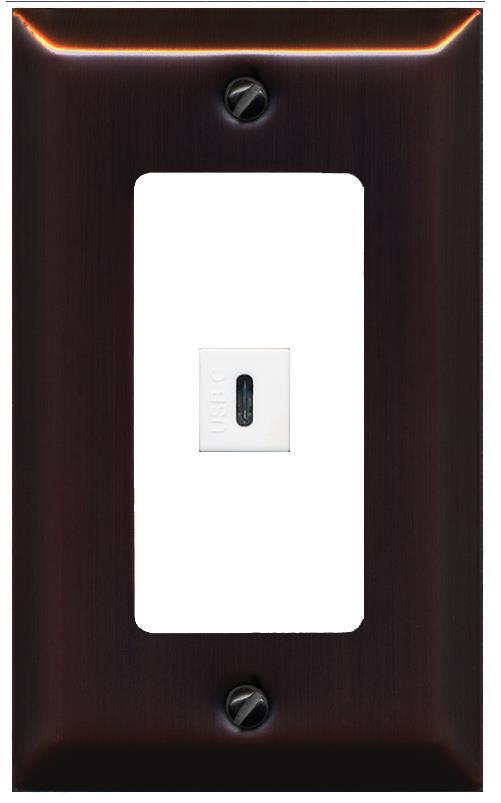 RiteAV USBC Wall Plate - 1 Gang [Bronze/White]