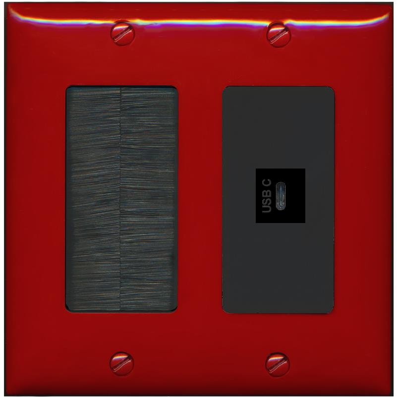 RiteAV USBC Wall Plate - Brush [Red/Black]