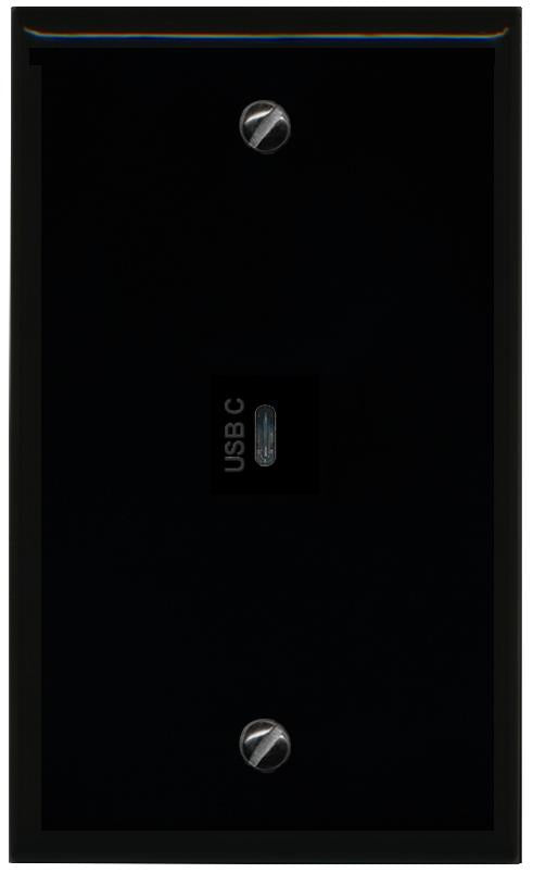 RiteAV USBC Wall Plate - Flat [Black/Black]