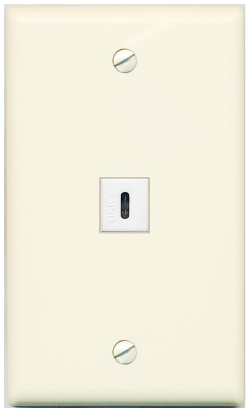 RiteAV USBC Wall Plate - Flat [Light-Almond]