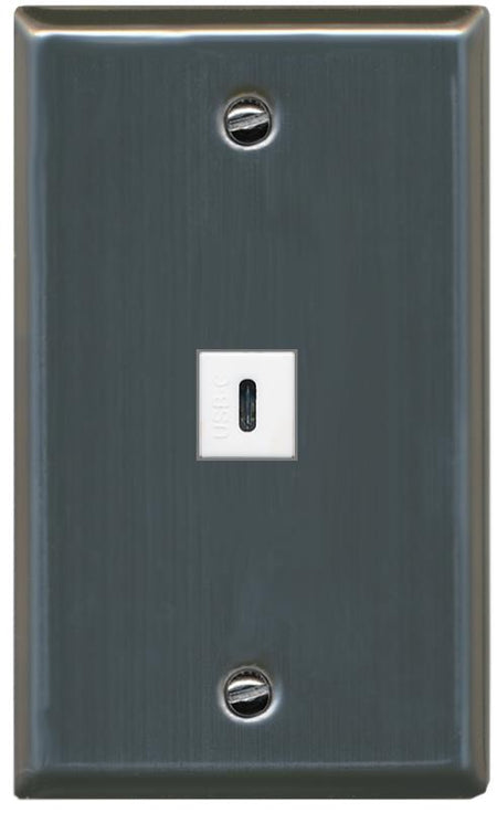 RiteAV USBC Wall Plate - Flat [Stainless Steel]