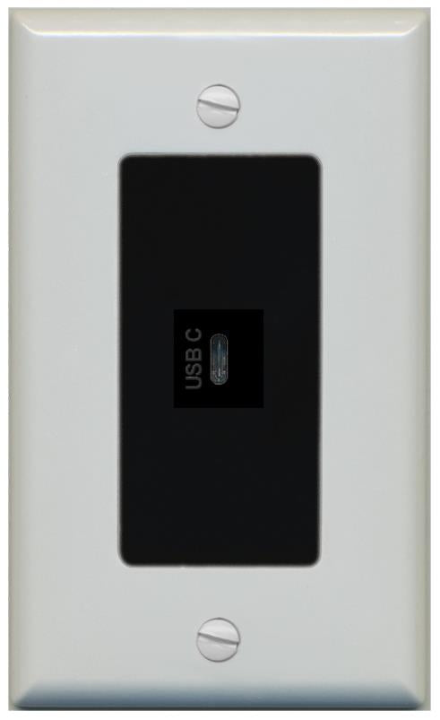 RiteAV USBC Wall Plate - 1 Gang [Gray/Black]