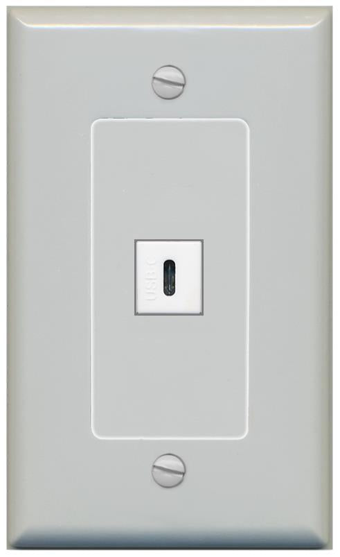 RiteAV USBC Wall Plate - 1 Gang [Gray/Gray]