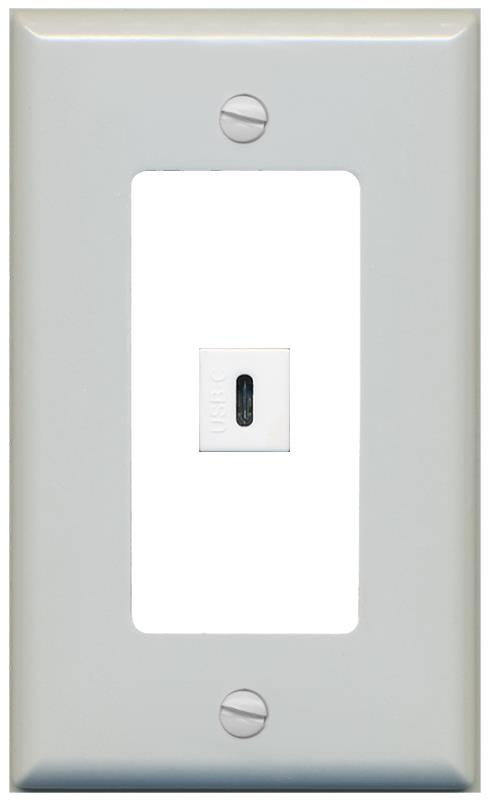 RiteAV USBC Wall Plate - 1 Gang [Gray/White]