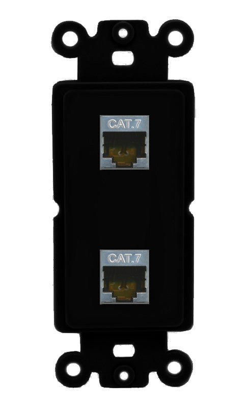 RiteAV 2 Port Cat7 Shielded Ethernet Wall Plate - Rocker [Black/Black]