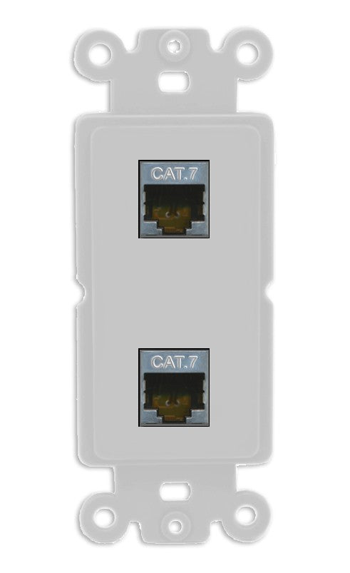 RiteAV 2 Port Cat7 Shielded Ethernet Wall Plate - Rocker [Gray/Gray]