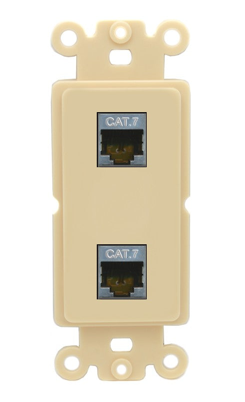 RiteAV 2 Port Cat7 Shielded Ethernet Wall Plate - Rocker [Ivory/Ivory]