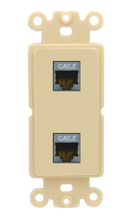RiteAV 2 Port Cat7 Shielded Ethernet Wall Plate - Rocker [Ivory/Ivory]