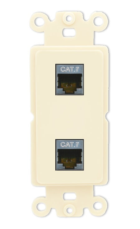 RiteAV 2 Port Cat7 Shielded Ethernet Wall Plate - Rocker [Light-Almond]
