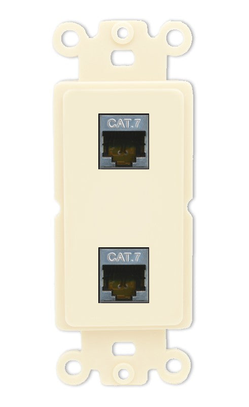 RiteAV 2 Port Cat7 Shielded Ethernet Wall Plate - Rocker [Light-Almond]