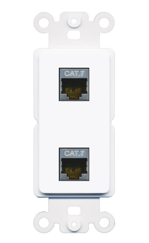 RiteAV 2 Port Cat7 Shielded Ethernet Wall Plate - Rocker [White]