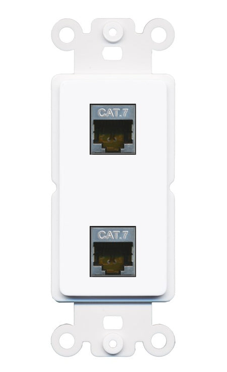 RiteAV 2 Port Cat7 Shielded Ethernet Wall Plate - Rocker [White]