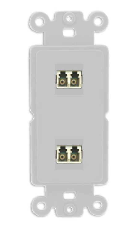 RiteAV 2 Port LC Fiber Optic Multimode Duplex Wall Plate - Rocker [Gray/Gray]