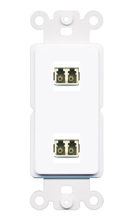 RiteAV 2 Port LC Fiber Optic Multimode Duplex Wall Plate - Rocker [White]