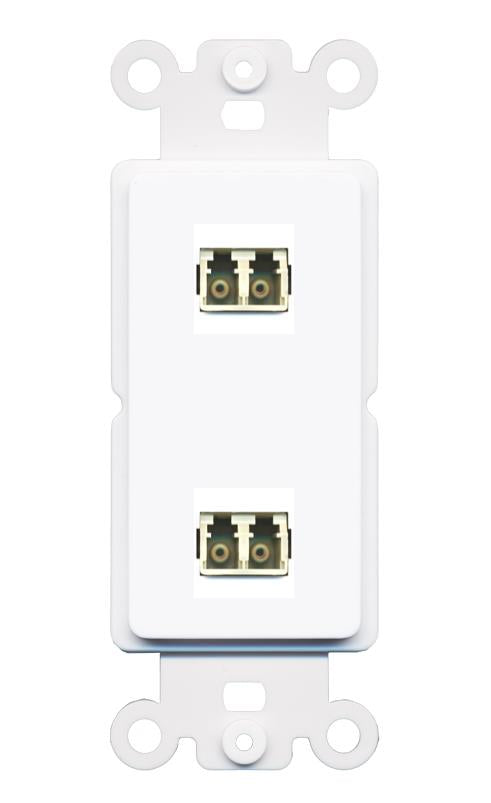 RiteAV 2 Port LC Fiber Optic Multimode Duplex Wall Plate - Rocker [White]