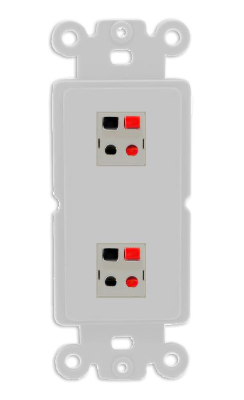 RiteAV 2 Port Speaker Wire Plug Jack Wall Plate - Rocker [Gray/Gray]