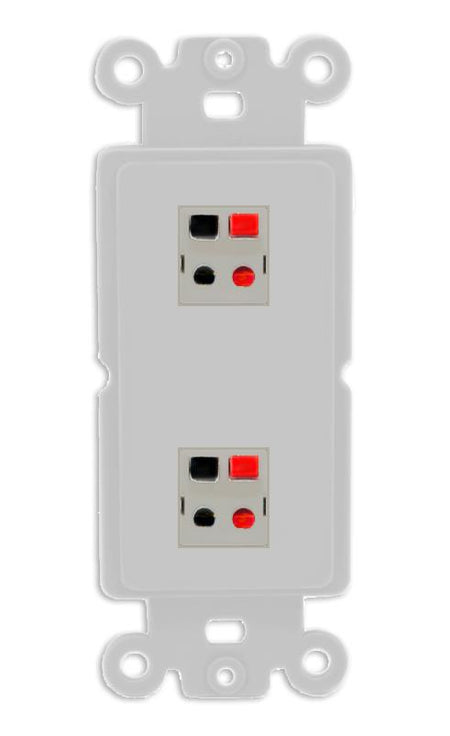 RiteAV 2 Port Speaker Wire Plug Jack Wall Plate - Rocker [Gray/Gray]