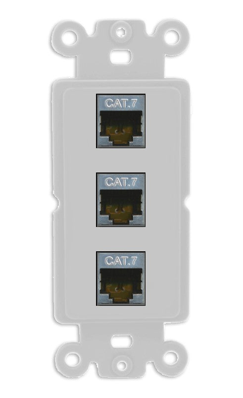 RiteAV 3 Port Cat7 Shielded Ethernet Wall Plate - Rocker [Gray/Gray]