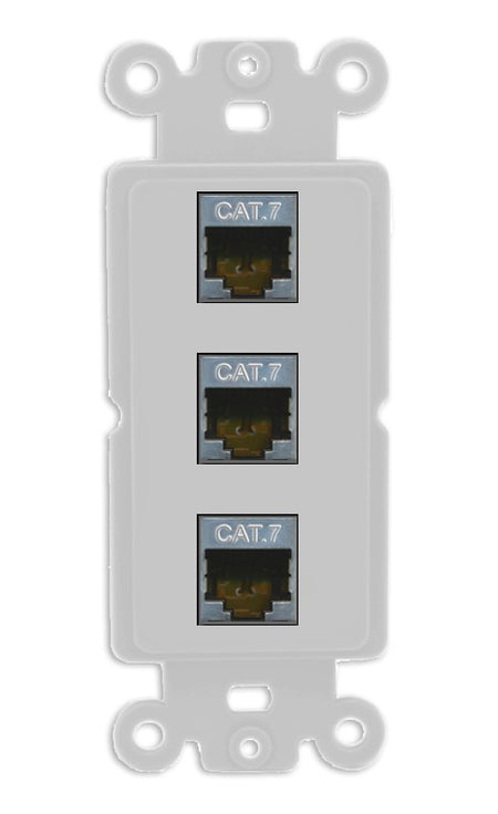 RiteAV 3 Port Cat7 Shielded Ethernet Wall Plate - Rocker [Gray/Gray]
