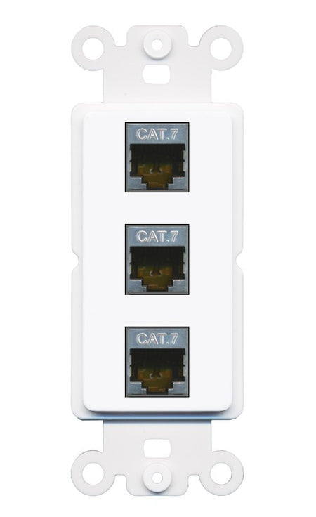 RiteAV 3 Port Cat7 Shielded Ethernet Wall Plate - Rocker [White]