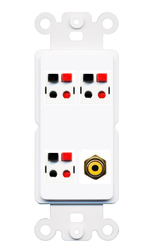 RiteAV 3.1 Speaker Female-Female Wall Plate with 1 x RCA for Subwoofer - Rocker [White]