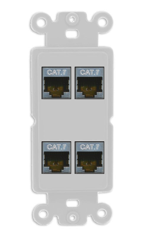 RiteAV 4 Port Cat7 Shielded Ethernet Wall Plate - Rocker [Gray/Gray]