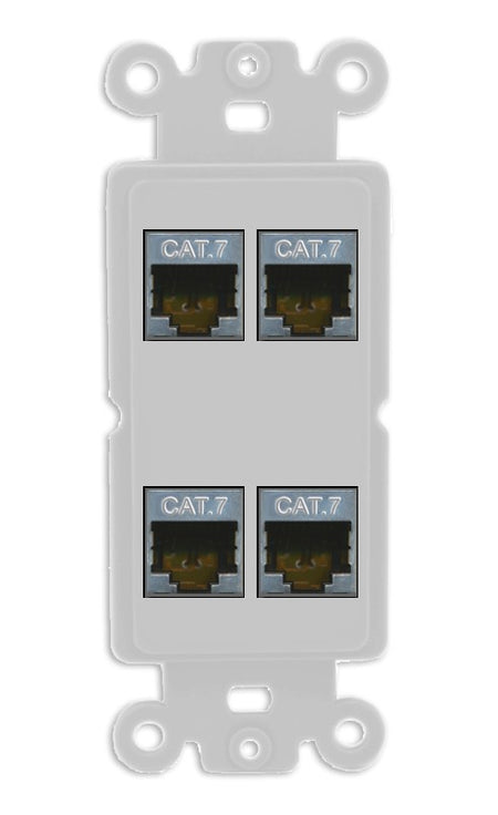 RiteAV 4 Port Cat7 Shielded Ethernet Wall Plate - Rocker [Gray/Gray]