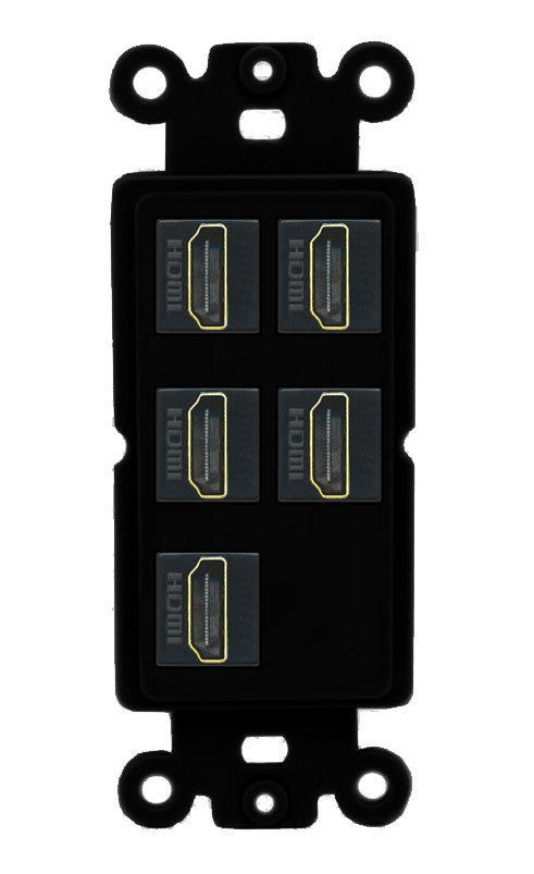 RiteAV 5 Port HDMI Wall Plate - Rocker [Black/Black]