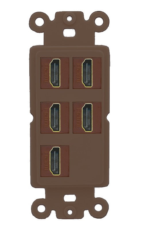 RiteAV 5 Port HDMI Wall Plate - Rocker [Brown/Brown]