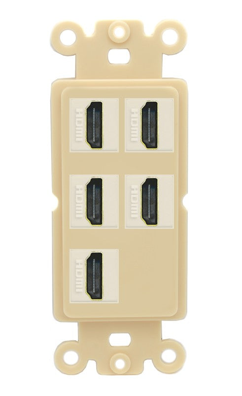 RiteAV 5 Port HDMI Wall Plate - Rocker [Ivory/Ivory]