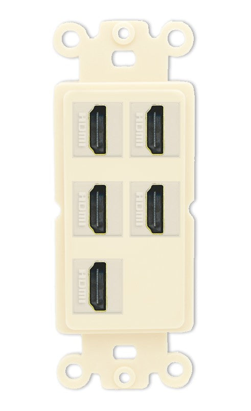 RiteAV 5 Port HDMI Wall Plate - Rocker [Light-Almond]