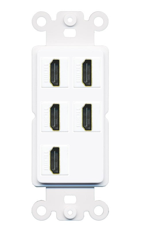 RiteAV 5 Port HDMI Wall Plate - Rocker [White]