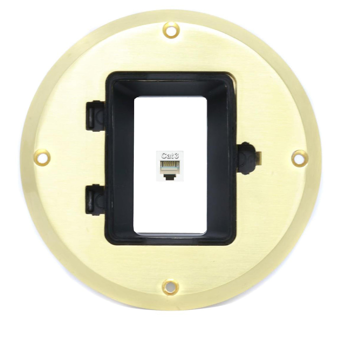 RiteAV 1 Port Phone Jack Wall Plate - Floor Box [Gold-Brass]